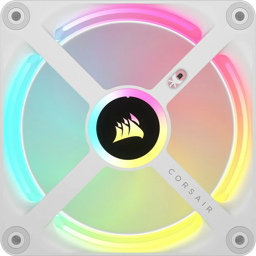 Ventilator për kasë Corsair iCUE LINK QX120 RGB Starter Kit, 120mm, 3 copë, i bardhë