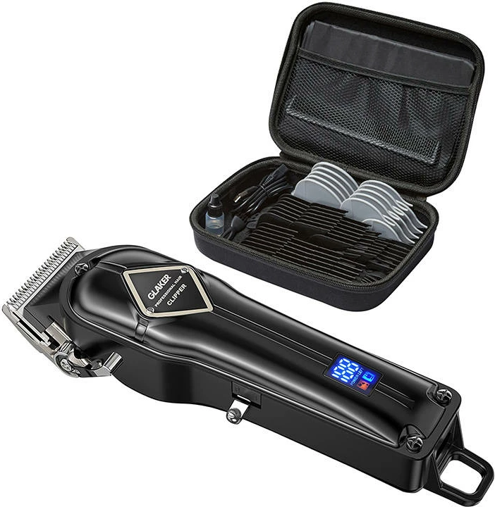 Makinë rroje elektrike Glaker GL-K11S, me bateri, set me 15 koka, e zezë