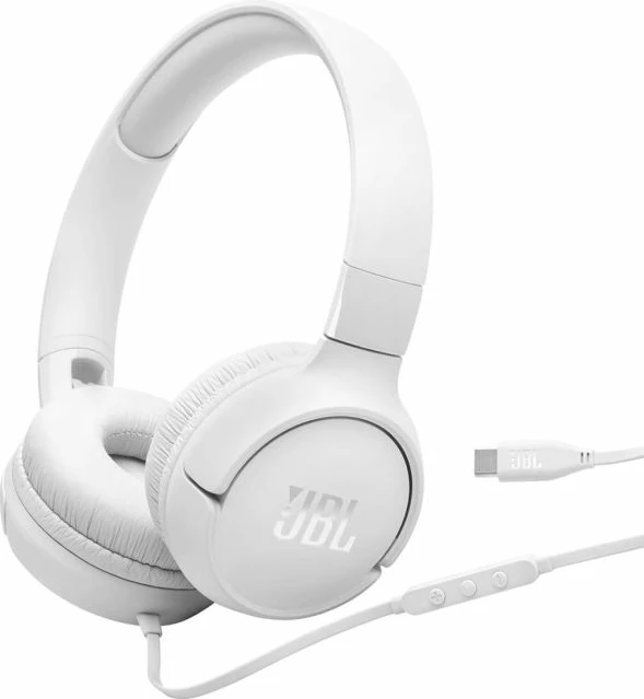 Kufje JBL Tune 520 USB-C me kabllo, Hi-Res, on-ear, me mikrofon, e bardhë
