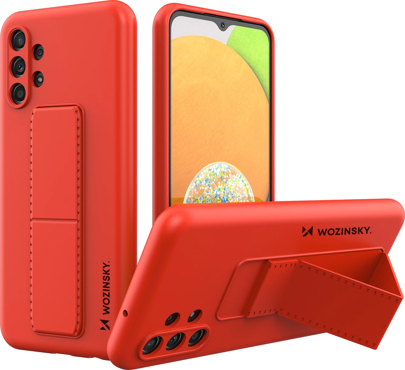 Mbështjellës Wozinsky Kickstand Case për Samsung Galaxy A13 5G, silikon, i kuq