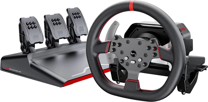 set gaming timon + pedale PXN V10 Pro 3.2Nm direct-drive timon 270 mm 17 butona USB për PC/PS4/Xbox me kapëse montimi set