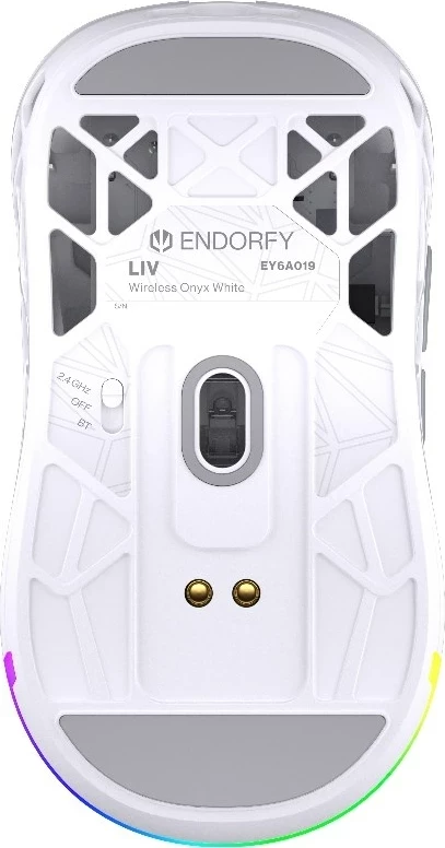 Maus gaming ENDORFY LIV Wireless Onyx White EY6A019, 12000 DPI, ARGB, i bardhë