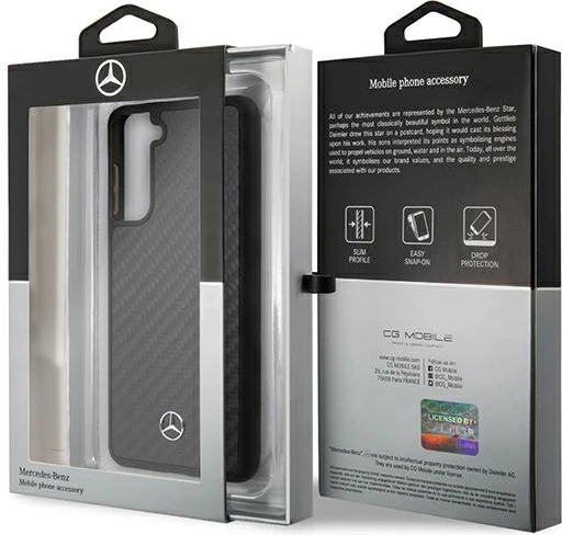 Mbështjellës Mercedes MEHCS21MRCABK Dynamic Line për Samsung Galaxy S21+, i zi, hardcase