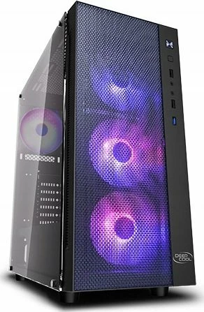 Kasë Deepcool Matrexx 55 Mesh ADD-RGB DP-ATX-MATREXX55-MES, Midi Tower ATX/e-ATX, 4x 120mm ADD-RGB fan, xham i temperuar, e zezë