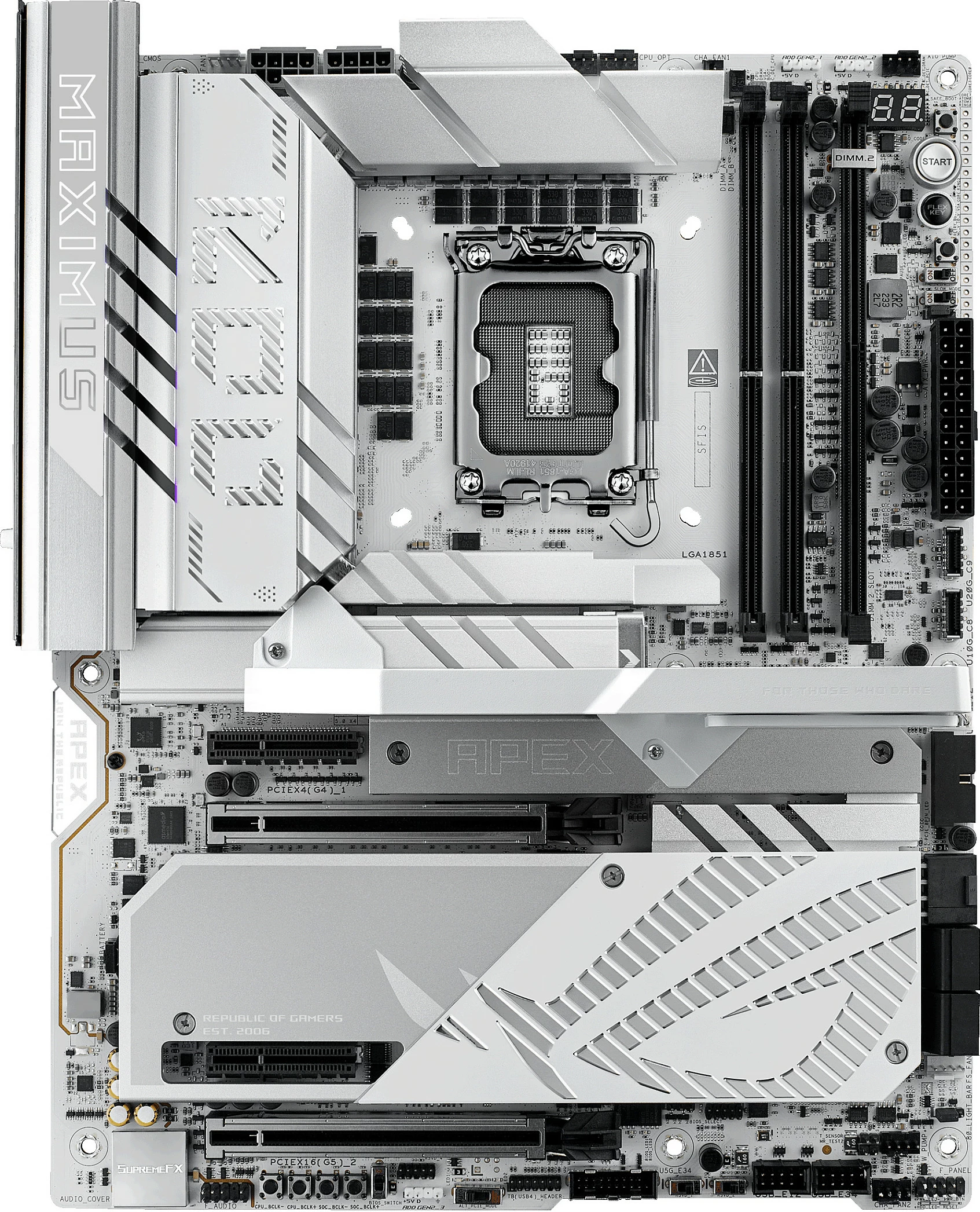 Pllakë amë ASUS ROG MAXIMUS Z890 APEX, Intel, LGA 1851, DDR5, 96 GB, gri