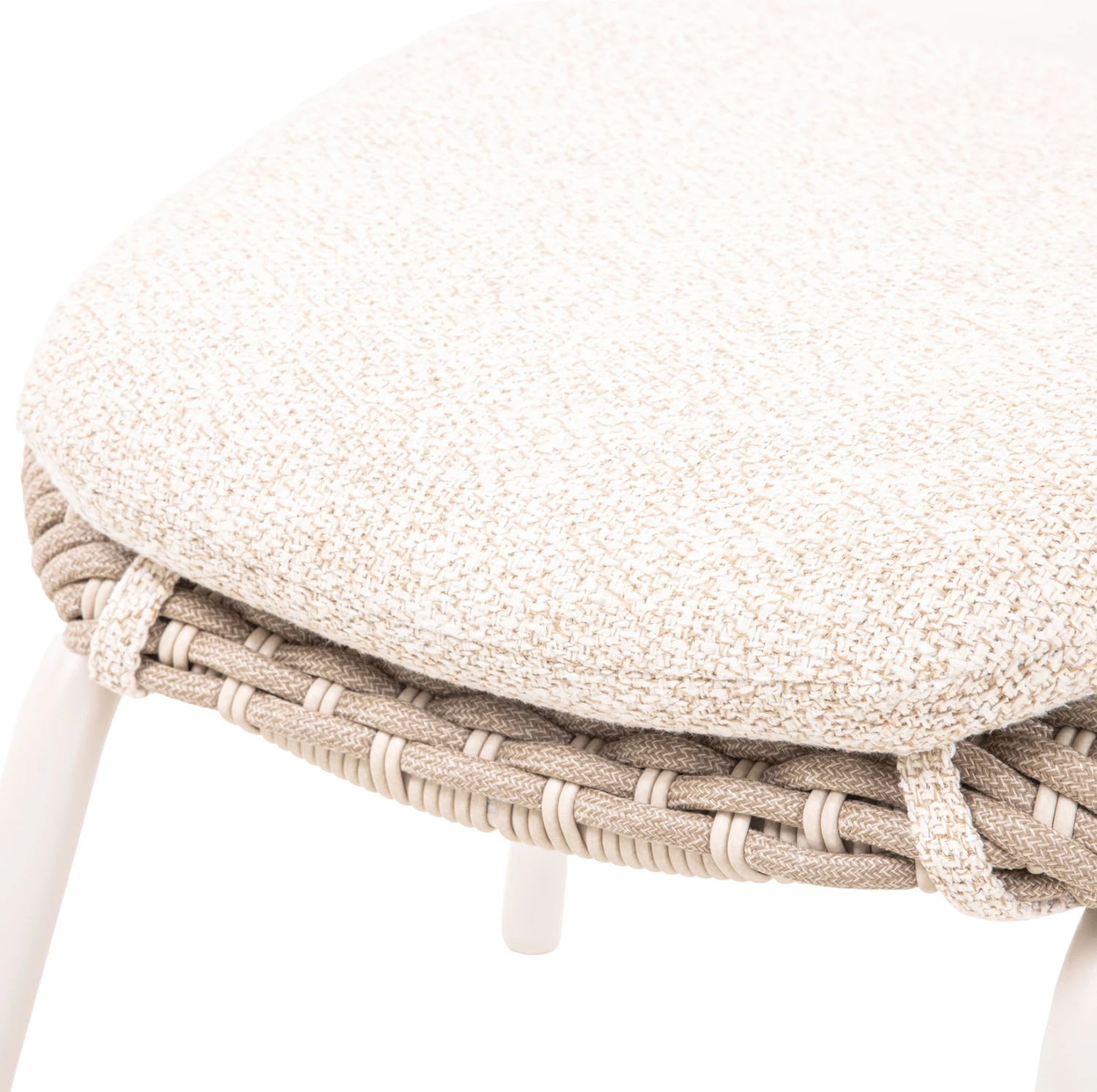 Karrige lounge me këmbështetëse këmbësh Temporal, alumin ngjyrë fildishi, jastëkë bezhë, 83.5x91x115cm