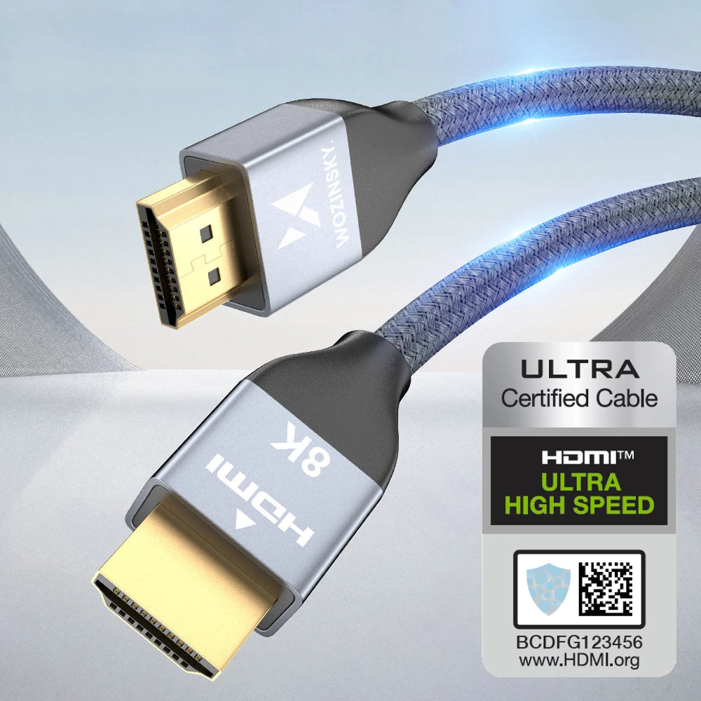 Kabllo HDMI Wozinsky WHDMI-20, 2m, 8K, 48Gbps, argjendtë