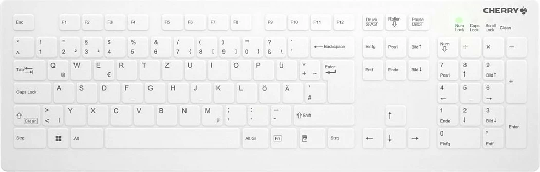 Tastierë wireless Active Key AK-C8112F, full-size 100%, layout gjerman, scissor keys, e bardhë