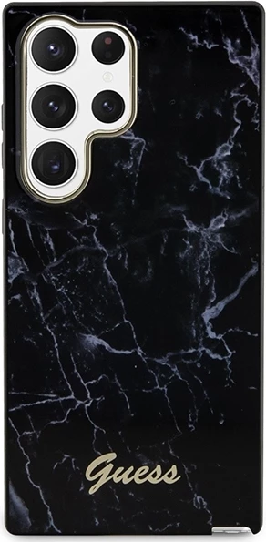 Mbështjellës Guess GUHCS23LPCUMAK për Samsung Galaxy S23 Ultra, hardcase, Marble, i zi