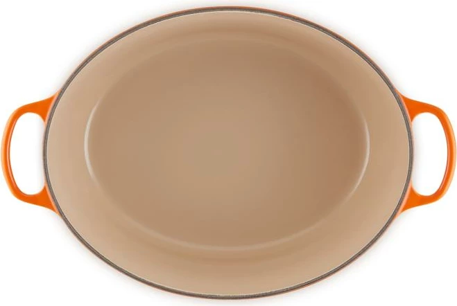Kaserolë ovale rostimi, Le Creuset Signature 21178400902430, 40 cm, me kapak, e kuqe
