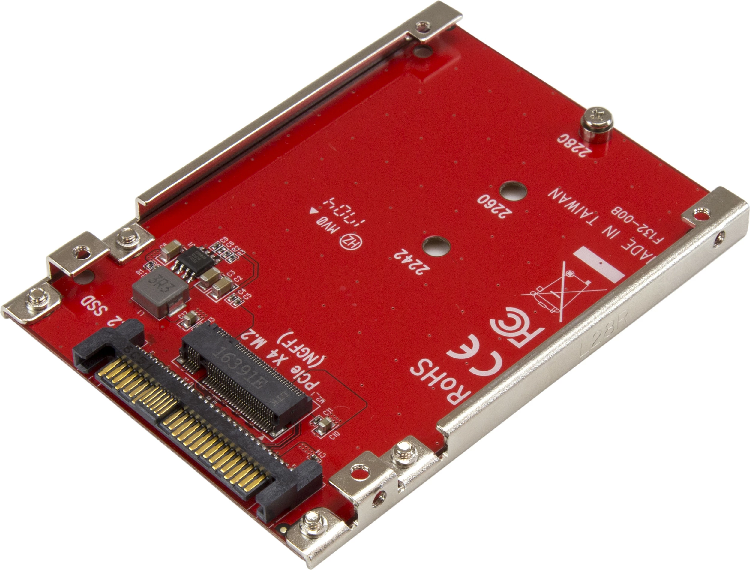 Adapter StarTech U2M2E125, M.2 NVMe në U.2 (SFF-8639), i brendshëm, i kuq