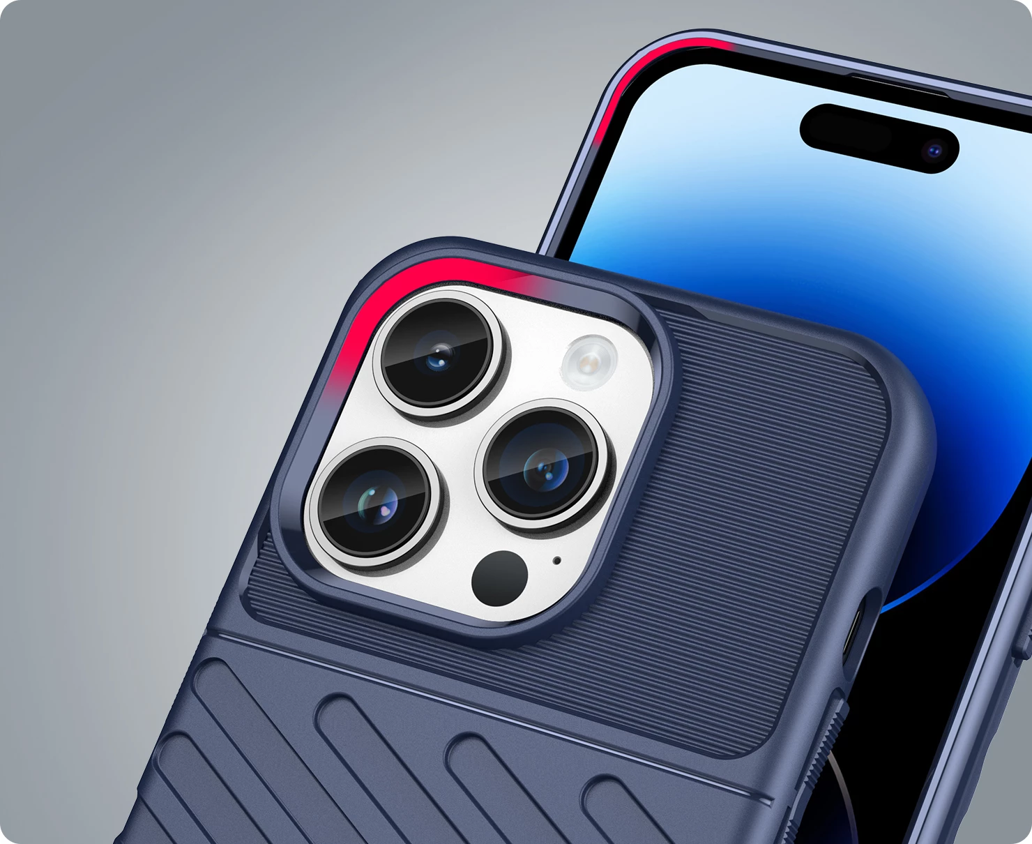 Mbështjellës Hurtel Thunder Case për iPhone 14 Pro Max, i kaltër