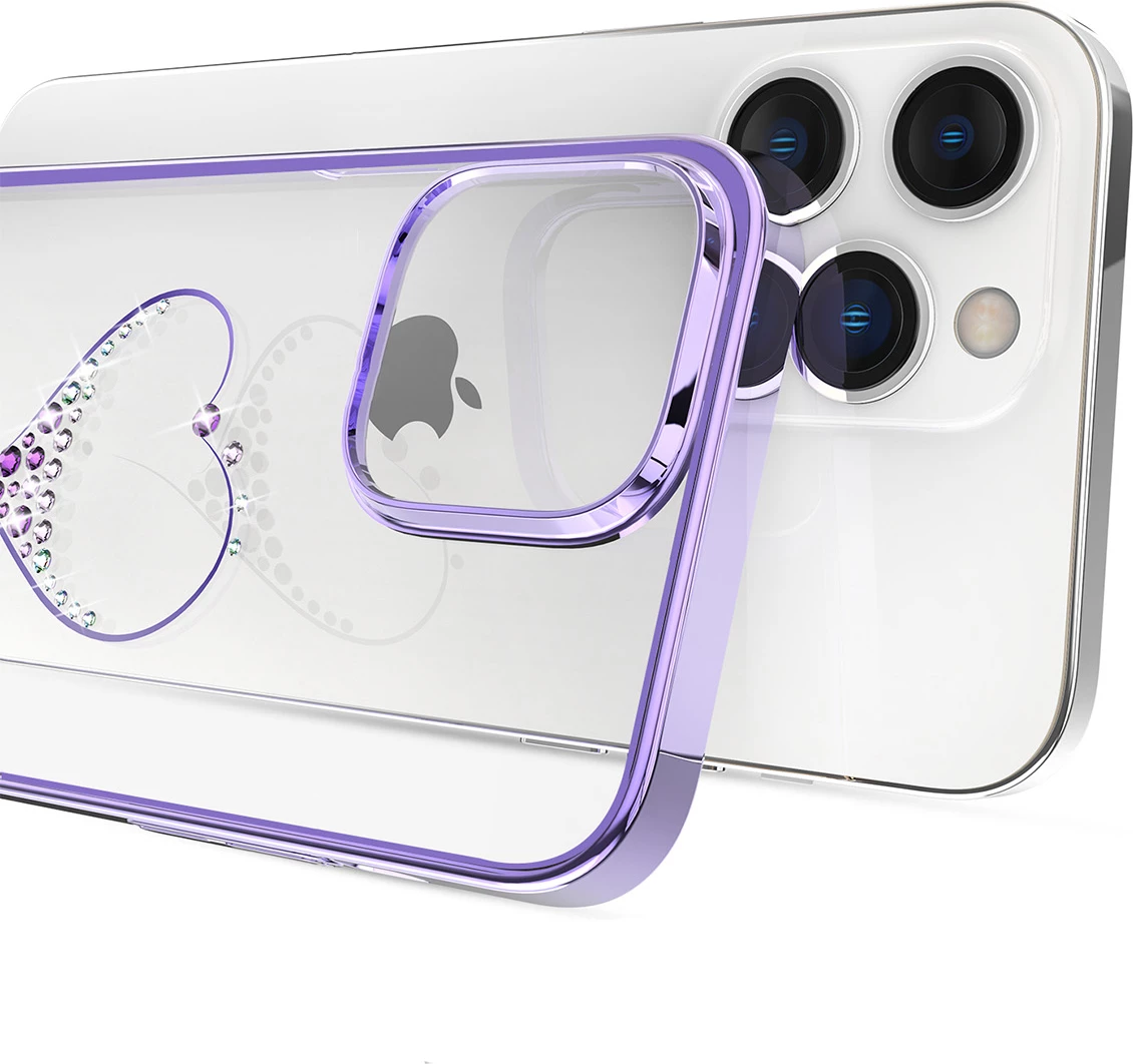 Mbështjellës Kingxbar Wish Series për iPhone 14 Plus, kristale Swarovski, vjollcë