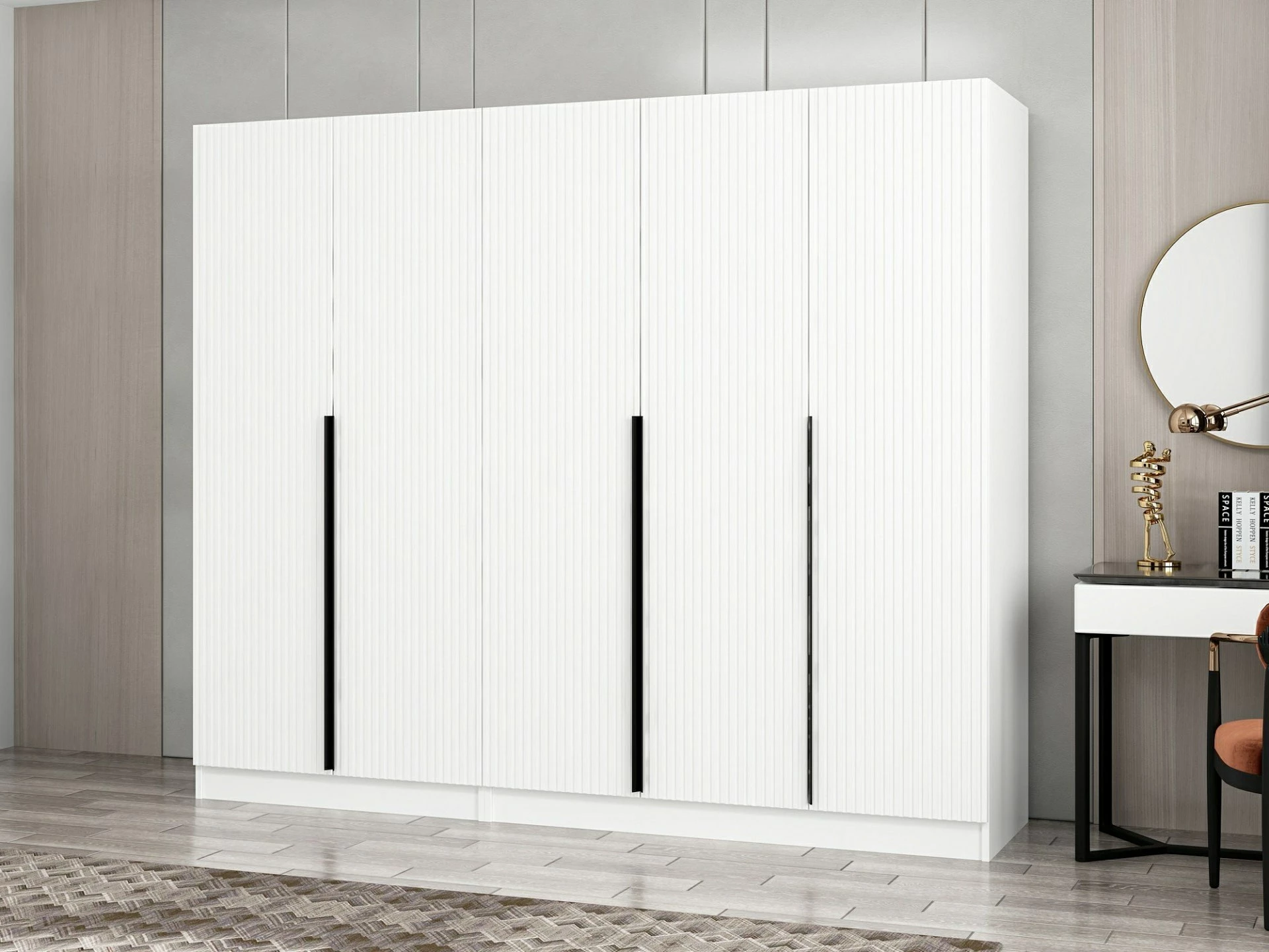 Dollap Skye Decor, Kale Plus, i bardhë, 225x210x52cm