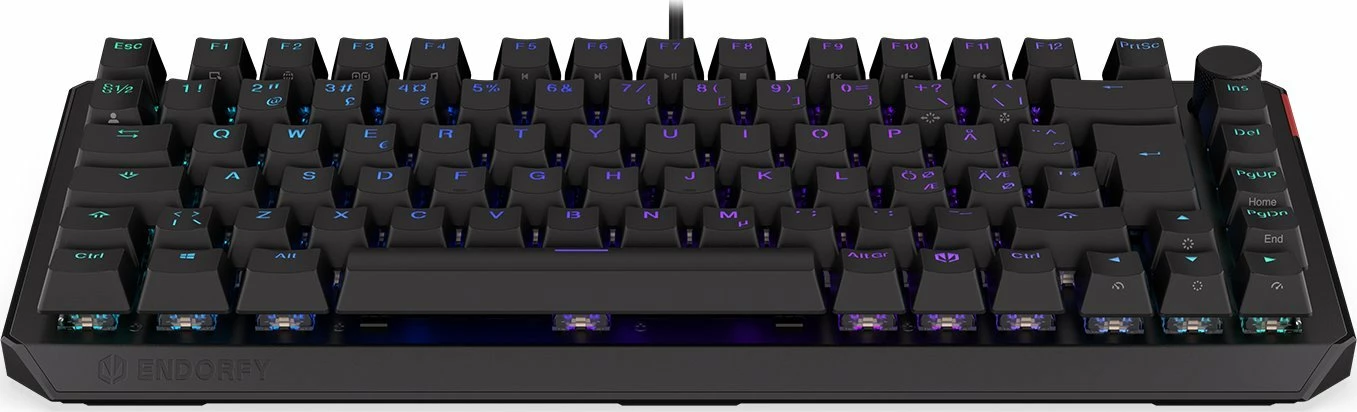 Tastierë mekanike gaming Endorfy Thock 75% EY5B007, Kailh Red, RGB, Nordic layout, wireless + USB-C, e zezë