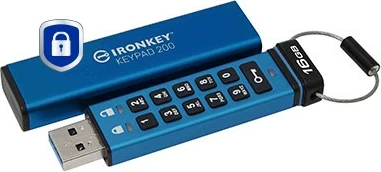 USB stick Kingston IronKey Keypad 200 16GB blu