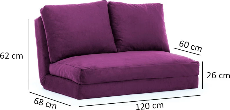 Divan-krevat dy vendësh, ngjyrë vjollcë, Atelier del Sofa, Taida
