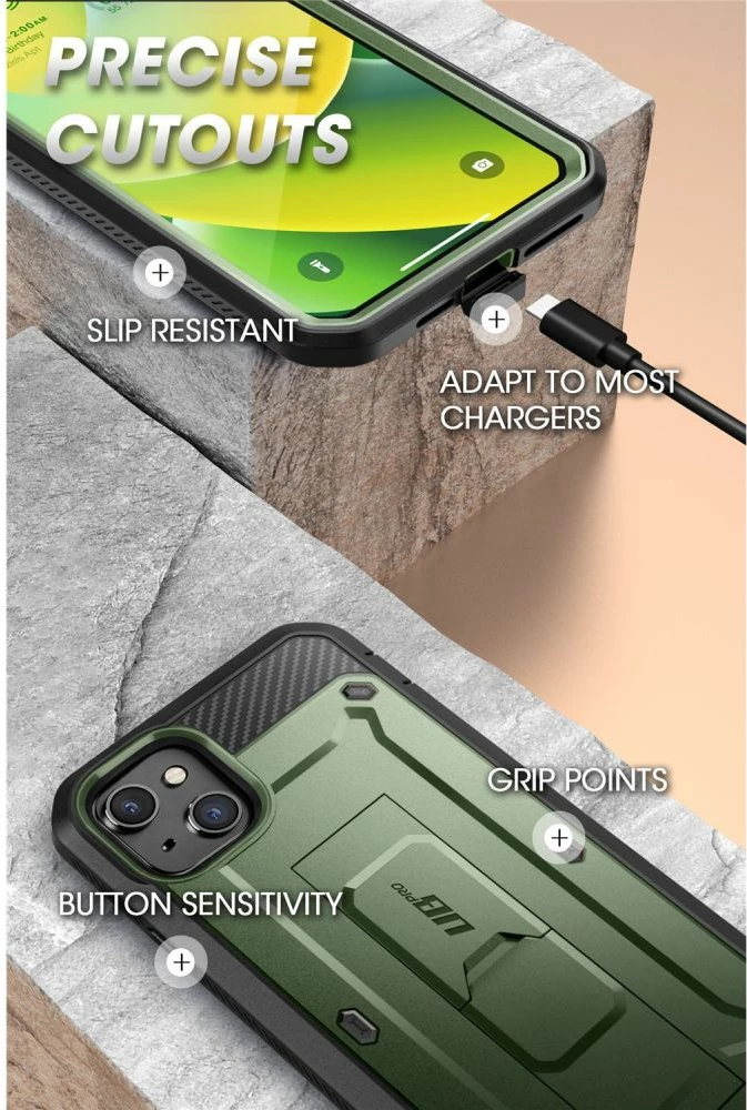 Mbështjellës Supcase Unicorn Beetle Pro për iPhone 14 Plus, i gjelbër