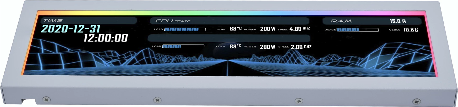Ekran universal për kasë Lian Li 8.8", 5V, i bardhë