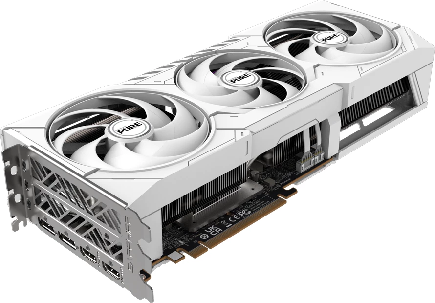 Kartelë grafike SAPPHIRE PURE AMD Radeon RX 9070 Gaming OC 16GB, 2x HDMI, 2x DisplayPort, e bardhë