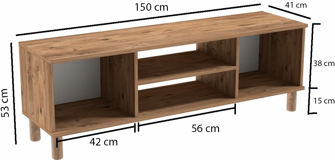 Komodë TV Skye Decor, Arcera 150, ngjyrë Atlantic Pine dhe e bardhë