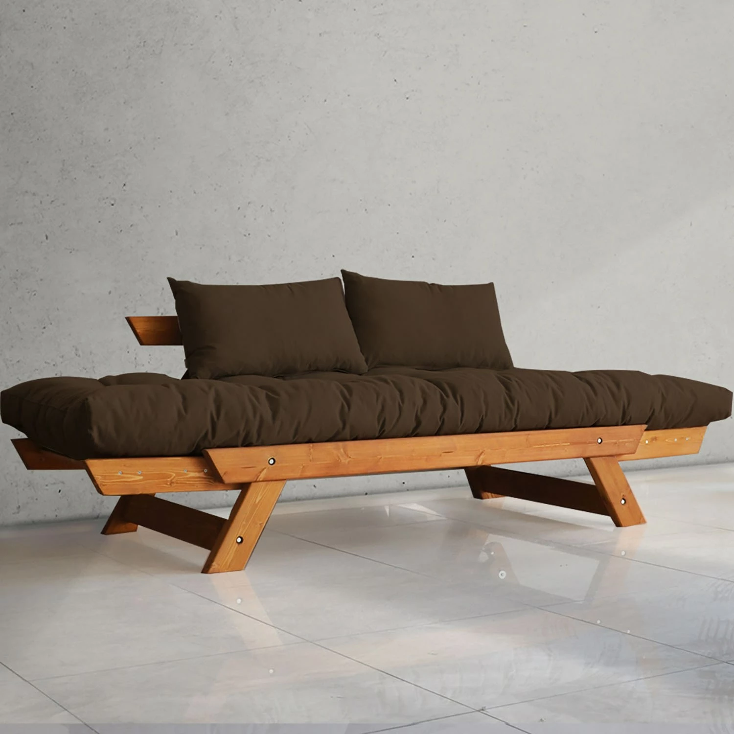 Divan për kopsht, dy vende, Skye Decor, teak dhe kafe, CPT8126-210