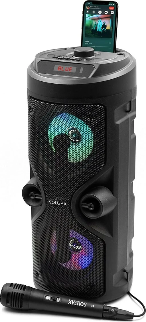 Altoparlant portabil SQUEAK SQ1004 me Bluetooth 5.0, karaoke, 40W, i zi, me mikrofon