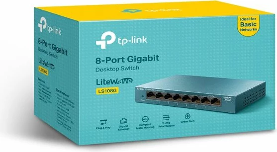 Switch TP-LINK LS108G 8-port Gigabit, gri