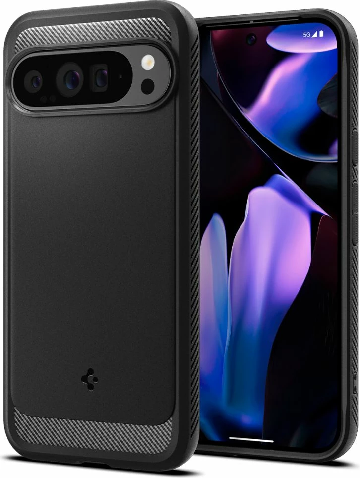 Mbështjellës Spigen Rugged Armor për Google Pixel 9 Pro XL, i zi