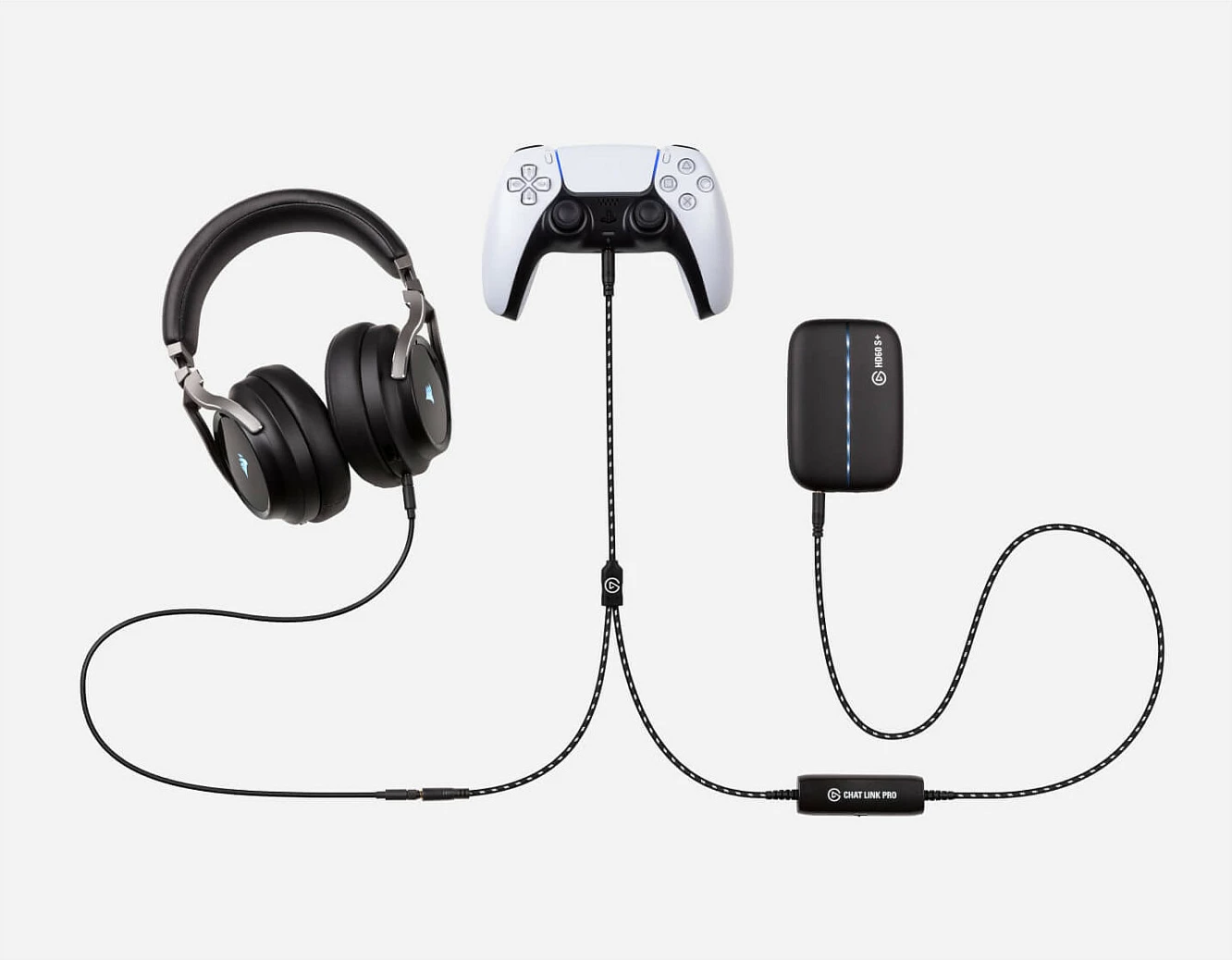 Kabllo audio Elgato Chat Link Pro, 2.5 m, 3.5mm (1x femër në 2x mashkull), e zezë