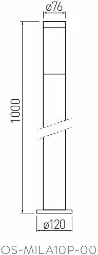 llampë dyshemeje e jashtme GTV MILAN 1xE27, 230V, IP54, 100cm, inox/argjend