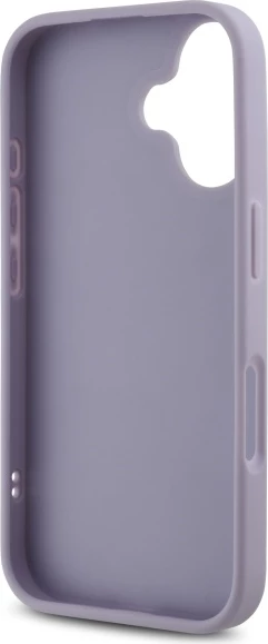 Mbështjellës Guess Quilted Metal Logo për iPhone 16, vjollcë e çelët