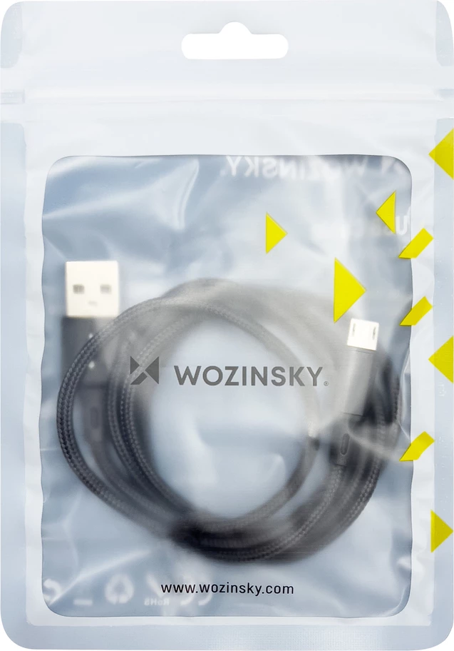 Kabllo USB-microUSB Wozinsky WUC-M1B, 1m, 2.4A, e zezë