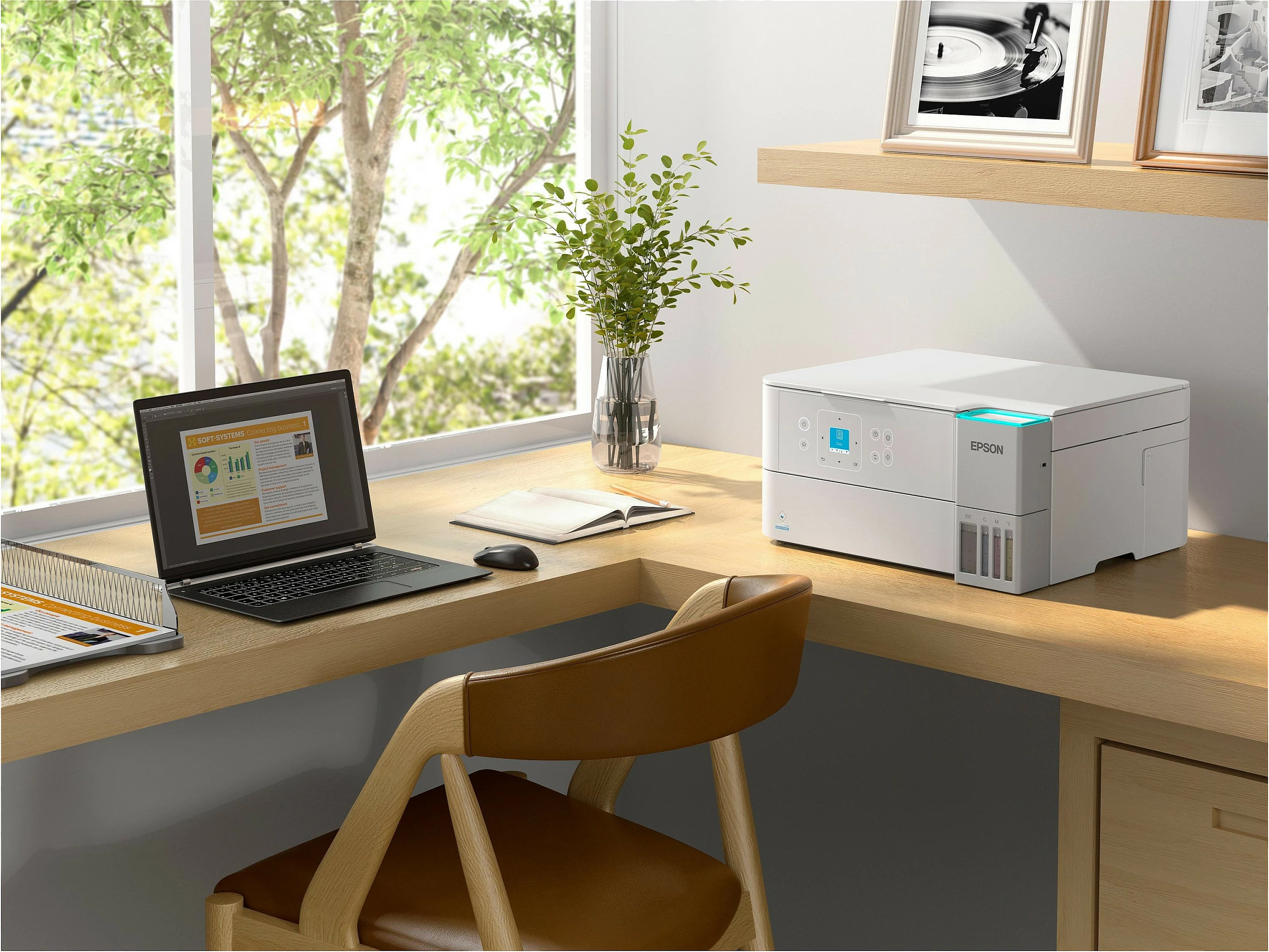 Printer multifunksional Epson EcoTank ET-2956, inkjet me ngjyra, A4, Wi-Fi, duplex, ADF 30 fletë, i bardhë