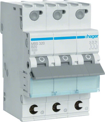 Siguresë automatike Hager MBS320, 3-pol, B20A, 6kA, QuickConnect