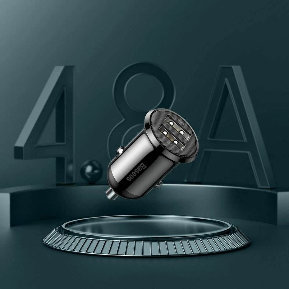 Karikues veture Baseus Grain Pro 2x USB-A 24W 4.8A 12/24V, i zi