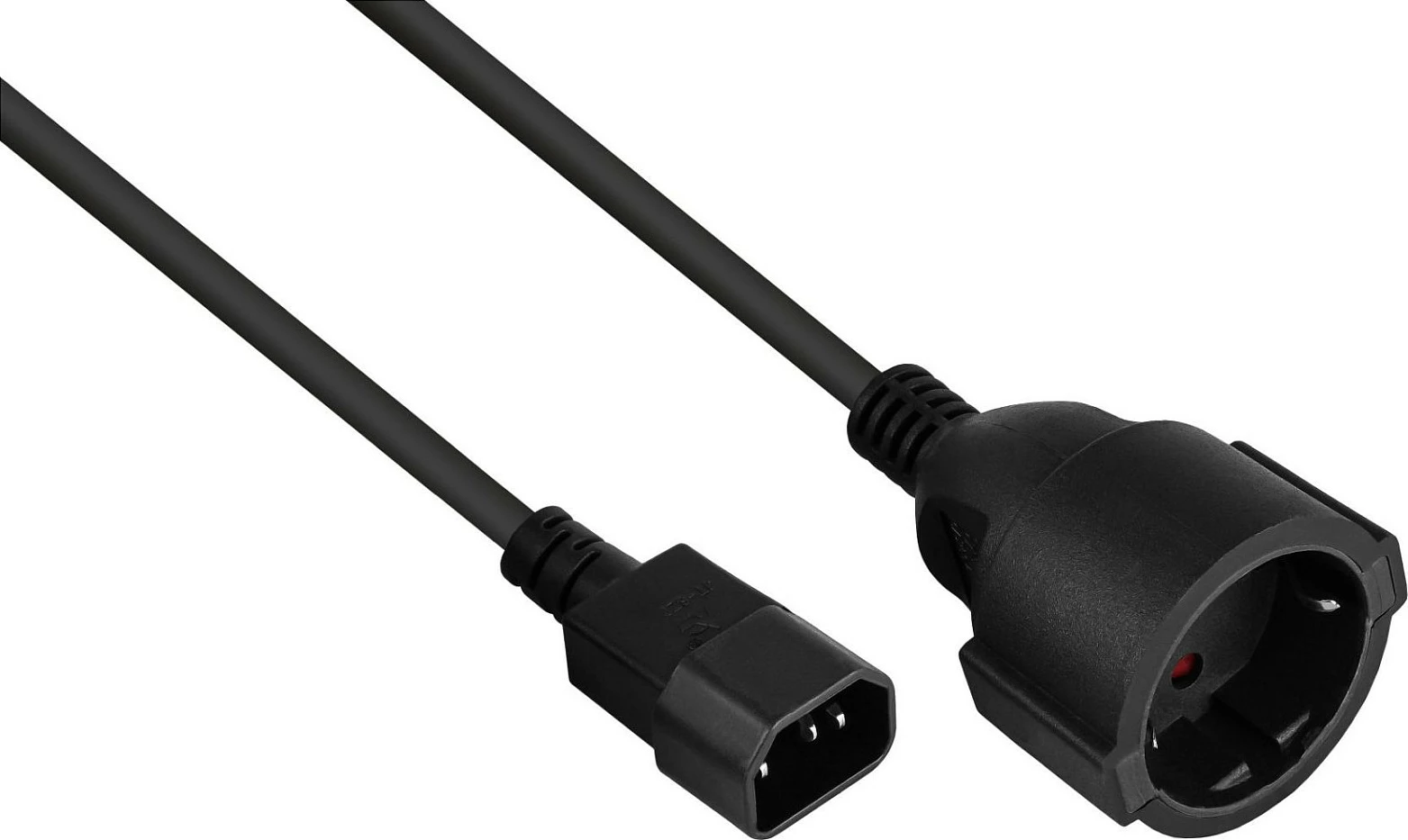 Kabllo rryme Kabelmeister, IEC C14 në prizë Schuko, 0.15 m, e zezë
