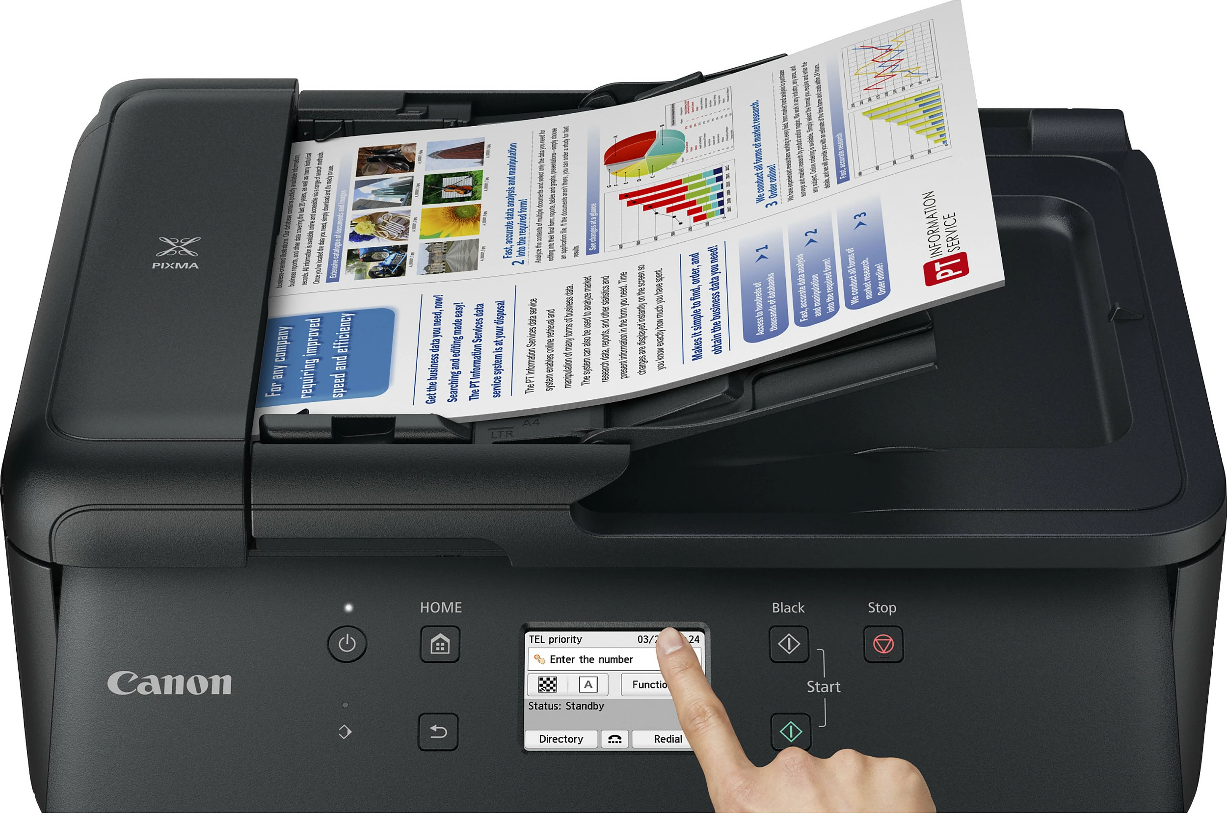 Printer multifunksional Canon PIXMA TR7650, Wi‑Fi, USB, duplex, ADF, i zi