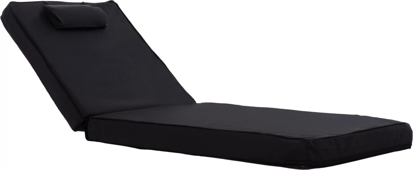 Jastëk për shezlong, textilene, 600gr/m2, 2x1, i zi, FH11237.05T, 194x70x11 cm