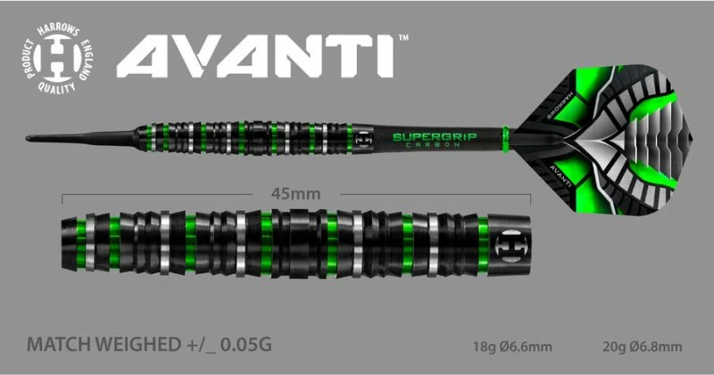 Shigjeta për Dart Harrows Avanti, me majë të butë [Pesha: 20 g]