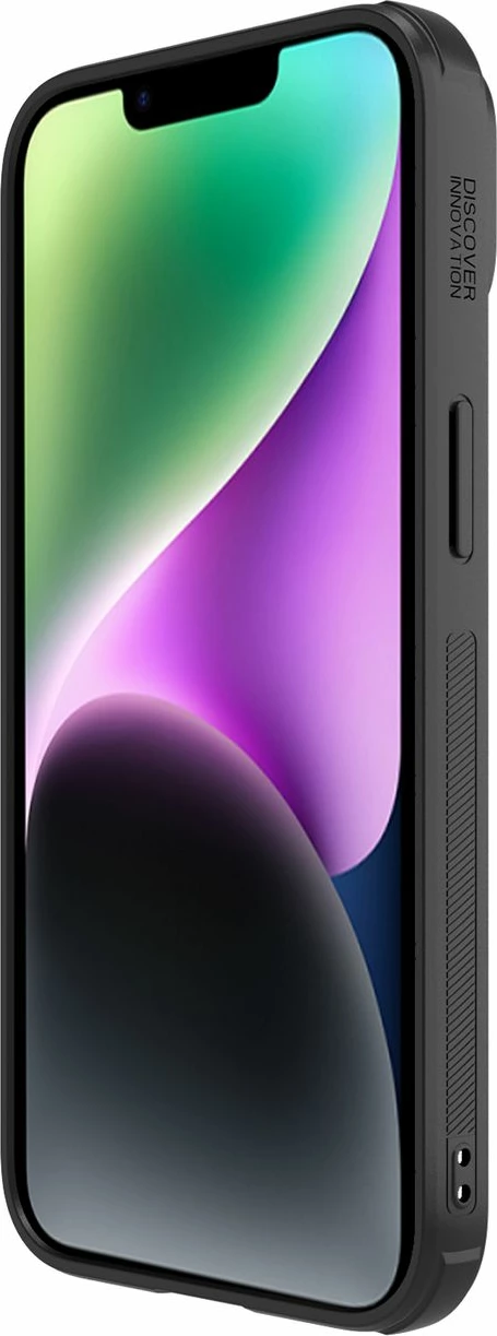 Mbështjellës Nillkin Synthetic Fiber S Case për iPhone 14 Plus me kapak kamere, i zi