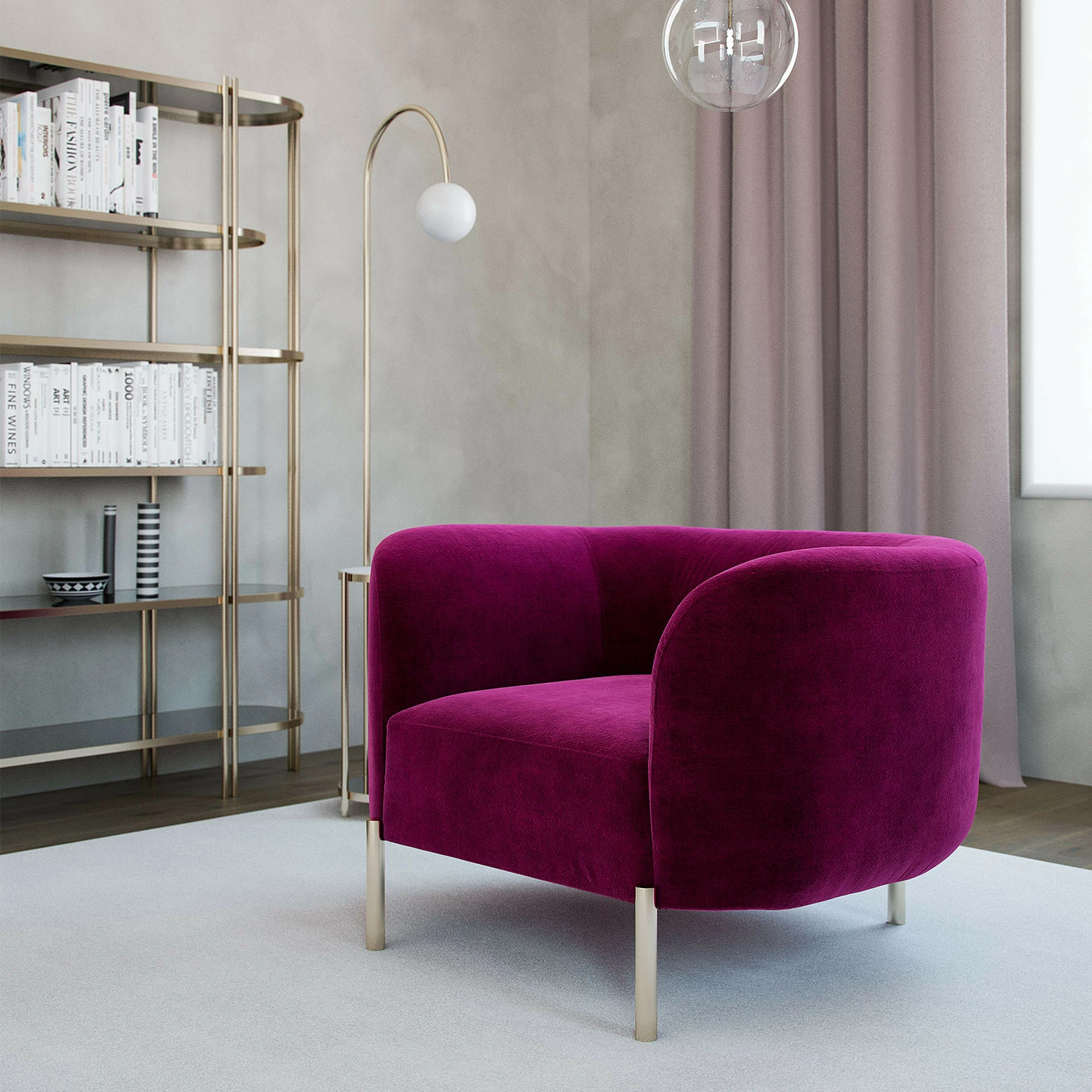 Karrige njëvendëshe, Atelier del Sofa, macaroon, fuchsia