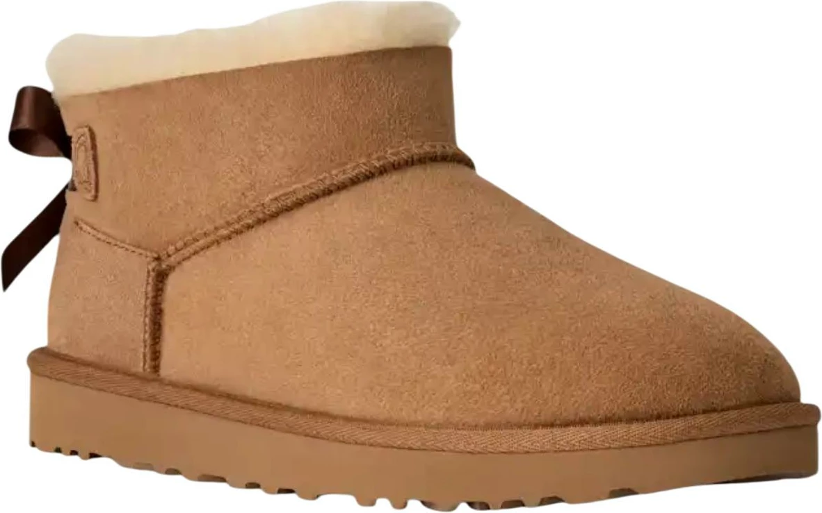 Çizme për femra UGG Ultra Mini Bailey Bow 1185491, bezhë [Madhësia: 39]