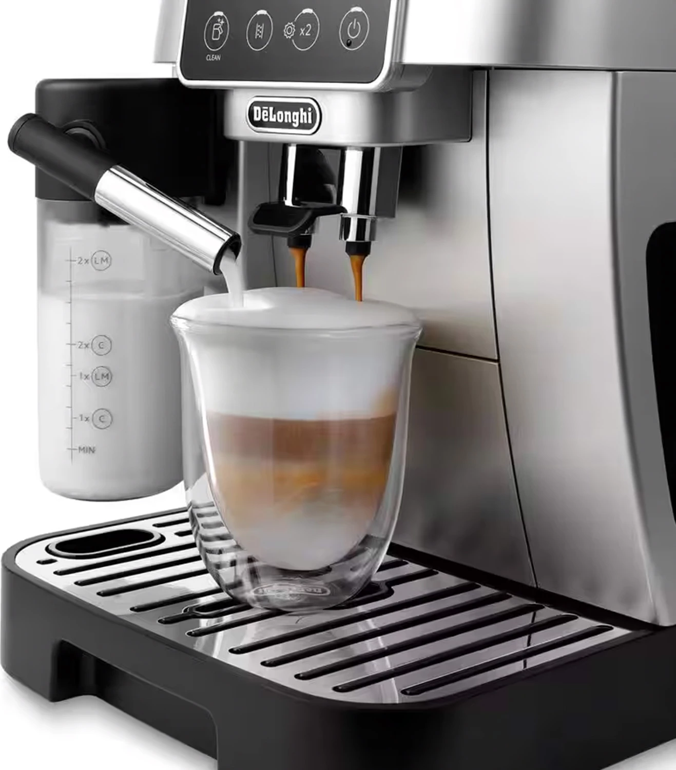 Makinë kafeje automatike DeLonghi Magnifica Start ECAM220.80.SB 15 bar, rezervuar 1.8 L, depo kokrra 250 g, panel touch, LatteCrema Hot, Argjend/zi