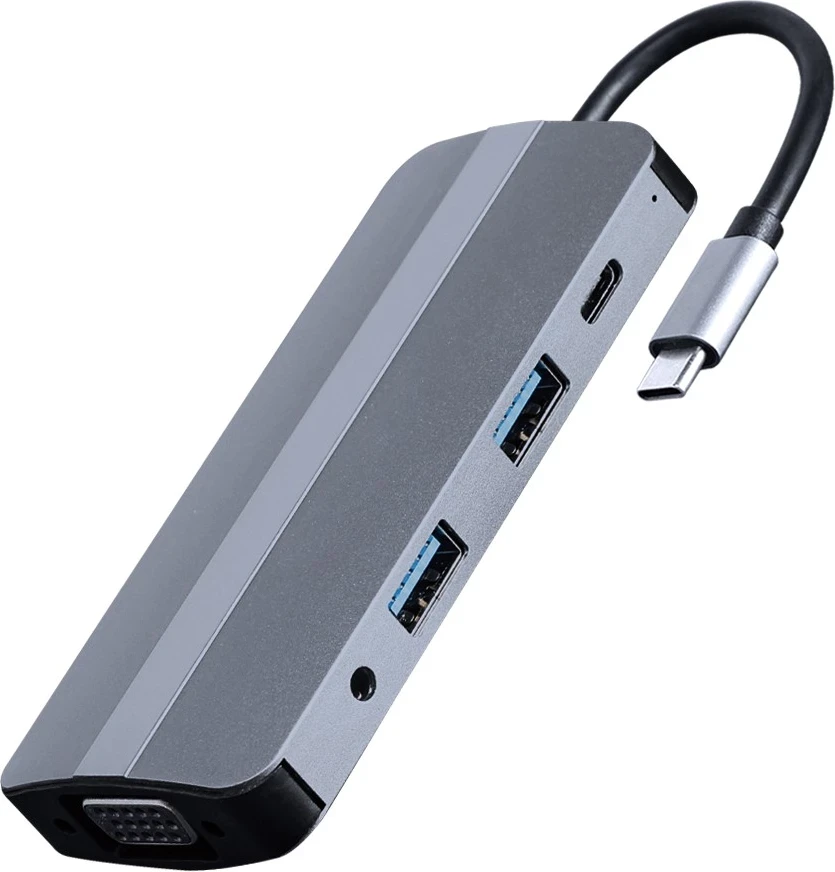 Adapter USB Type C 8w1 Hub 3.1 Gembird, gri