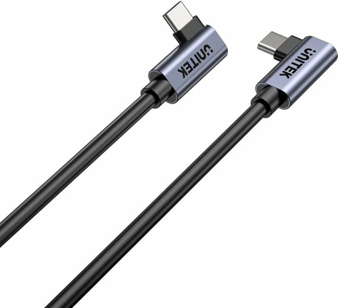 Kabllo USB-C Unitek 90°/90° PD 100W 1m, e zezë