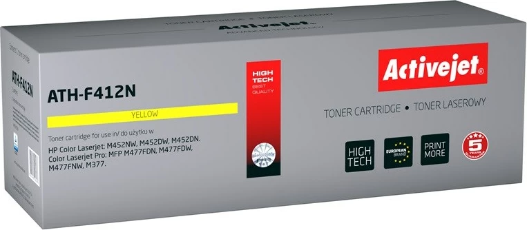 Toner zëvendësues Activejet ATH-F412N për printerët HP, 2300 faqe, i verdhë