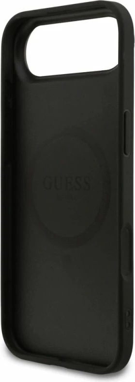 Kutia për iPhone Air Guess Saffiano Classic Logo MagSafe, e zezë