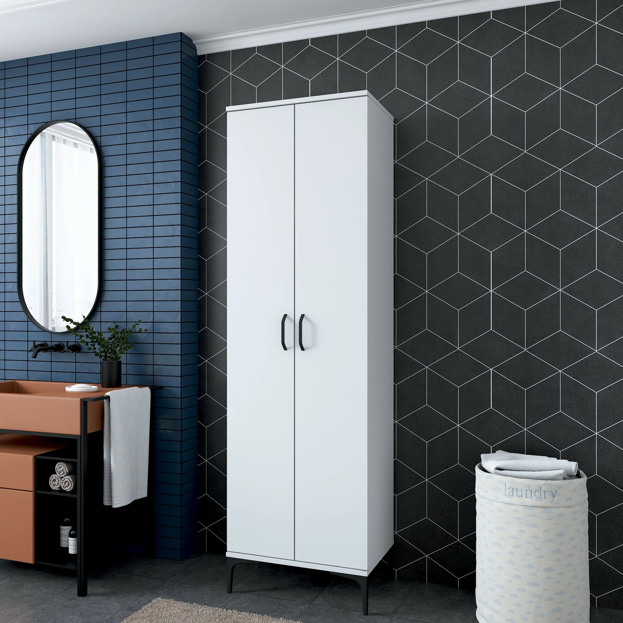 Dollap shumëpërdorimësh, ngjyrë e bardhë, Skye Decor, JE110 - 2945