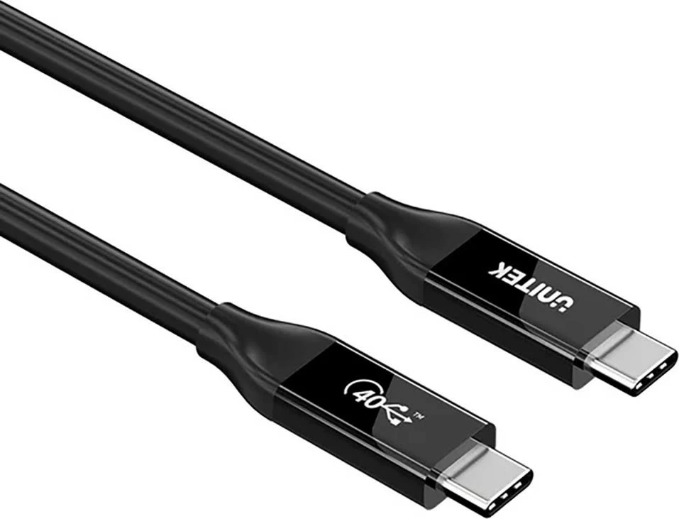 Kabëll USB-C Unitek 4.0, 100W, 40Gbps, 8K, 2m, zi